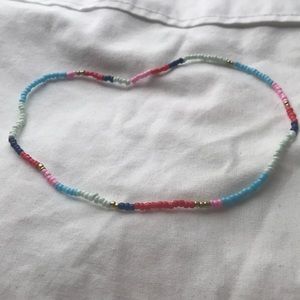 Colorful seed bead choker